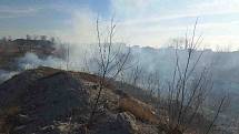 Hasiči v jednom ohni. Požáry trávy a porostů jsou letos rekordní. Na snímcích pondělní zásahy na jihu Moravy.