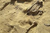 Nalezené kostry habánů u Přibic