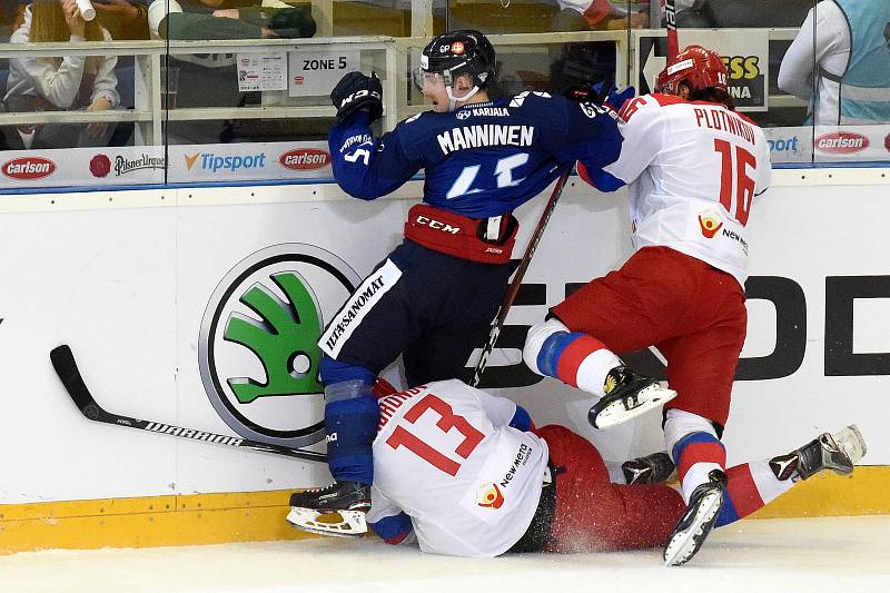 Carlson Hockey Games v brněnské DRFG aréně mezi Ruskem v bílém a Finskem