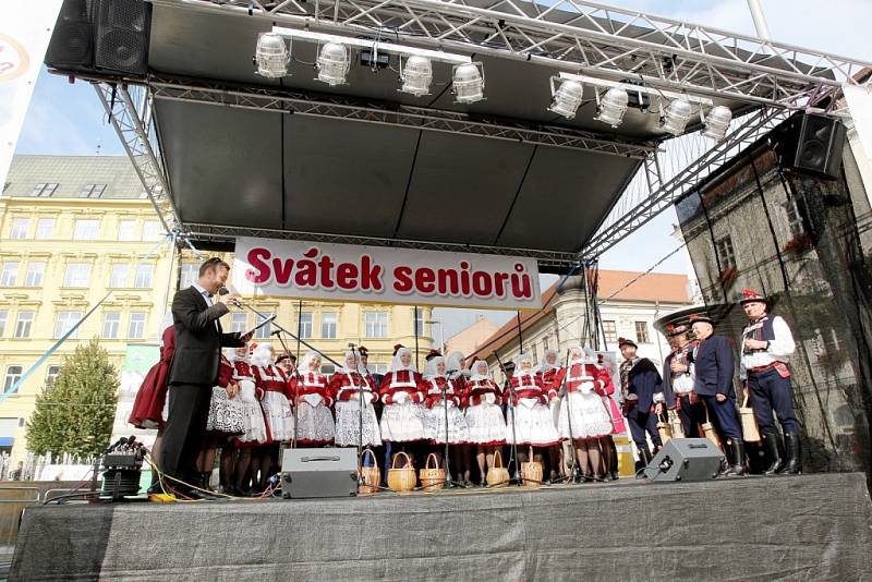 Asi tisícovka především starších lidí se v neděli zúčastnila Svátku seniorů na brněnském náměstí Svobody.