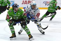 Brno 31.1.2020 - domácí HC Kometa Brno (bílá) proti BK Mladá Boleslav (zelená)