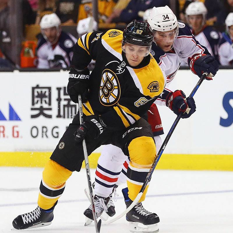 Hokejový obránce Jakub Zbořil v dresu Bostonu Bruins