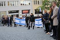 Shromáždění na podporu Izraele na Dominikánském náměstí v Brně