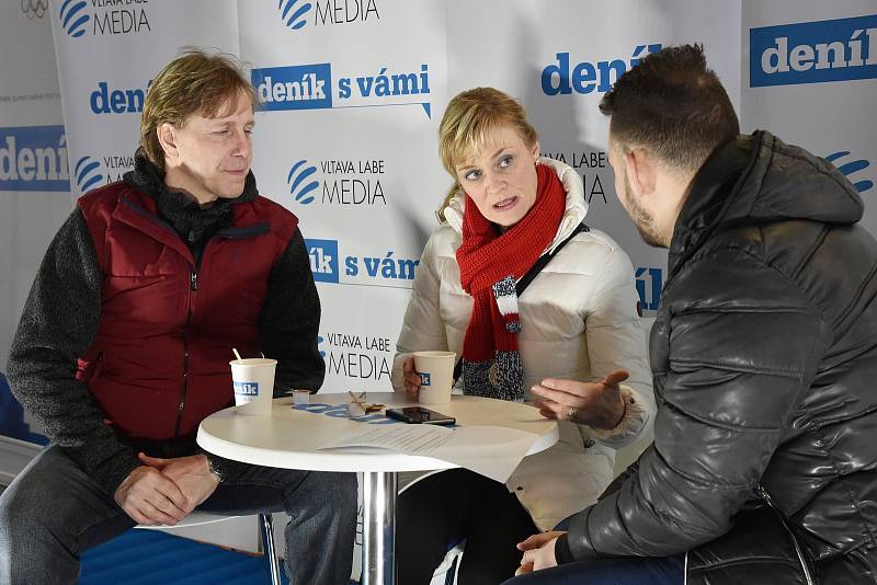 Olympijský festival v areálu brněnského výstaviště 19.2.2018. Na besedu s Deníkem dorazili krasobruslaři Kateřina Mrázová a Martin Šimeček.