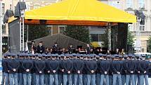 V centru Brna také skládali přísahu noví členové jihomoravského policejního a hasičského sboru. 