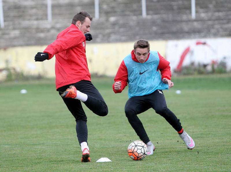 Fotbalisté brněnské Zbrojovky si den před zápasem s pražskou Spartou zatrénovali na stadionu za Lužánkami.