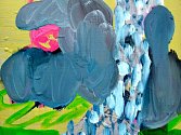 Obraz Bublanina (na snímku) vetkl název celé výstavě Pavla Matysky v Domě umění. „Hmota různě tvarovaných bublin je metaforou pro neuchopitelnost doby, ve které žijeme,“ říká šestatřicetiletý brněnský malíř.