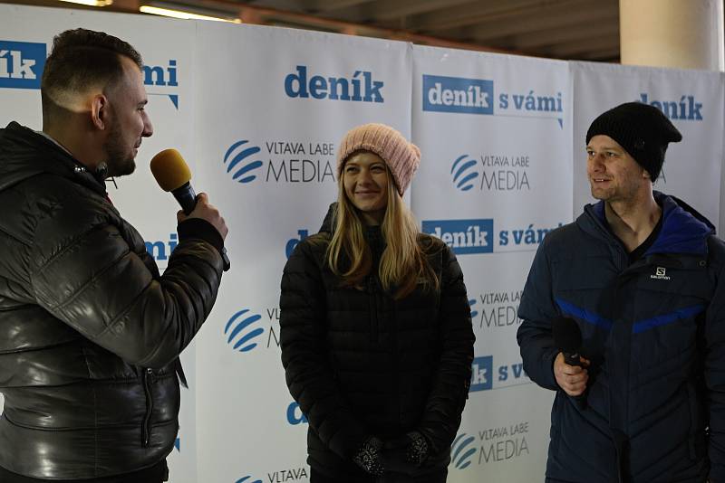 Sourozenci Vaculíkovi v zóně Deníku na Olympijském festivalu v Brně.