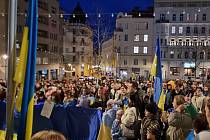 Lidé v Brně si v pátek připomněli tragické výročí vpádu ruské armády na Ukrajinu.