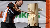 Timbersports v rámci veletrhu Techagro na brněnském výstavišti.