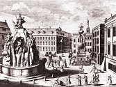 Pohled na Zelný trh s Dietrichsteinským palácem z roku 1729 od B. B. Wernera.