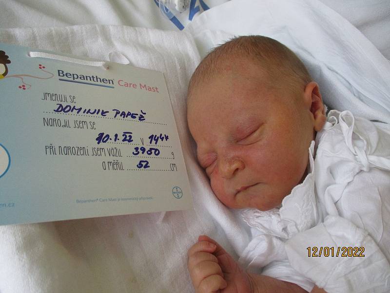 Dominik Papež, 10. 1. 2022, Hodonín, Nemocnice Břeclav, 3950 g, 52 cm