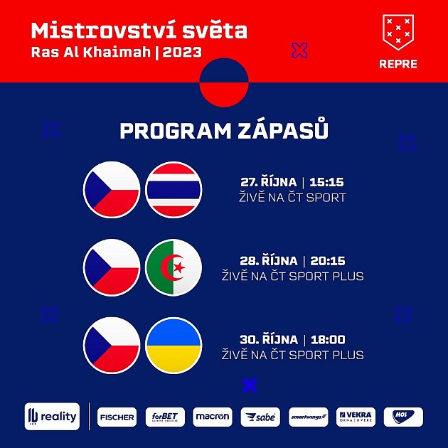 Program české reprezentace malého fotbalu na mistrovství světa ve Spojených arabských emirátech.