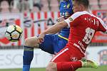 V utkání 29. kola Zbrojovka Brno (v červeném) nevstřelila Jihlavě branku a po remíze 0:0 si definitivně zpečetila sestup do druhé ligy.