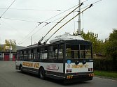 Speciální mazací trolejbus Dopravního podniku města Brna.
