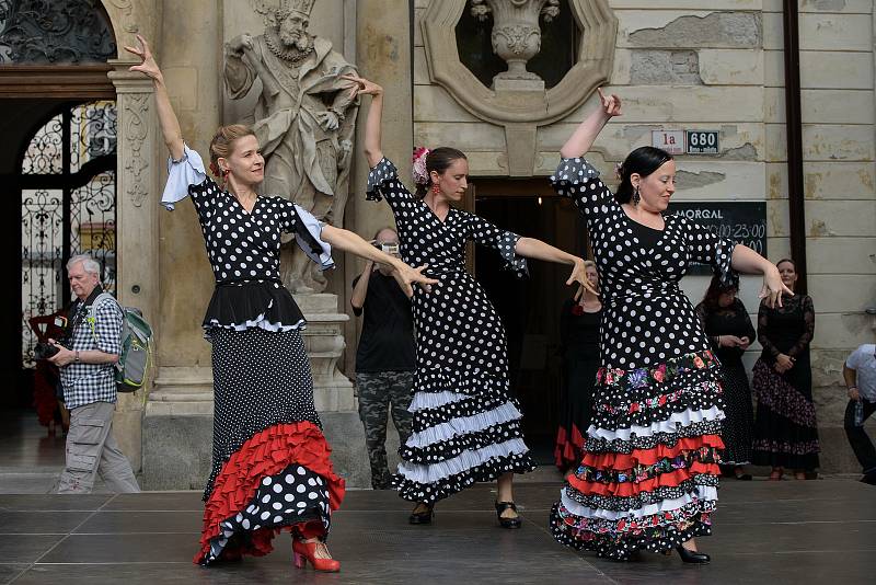 Moravské náměstí v Brně a prostor před Moravskou galerii patřily akci s názvem Flamenco pro všechny.