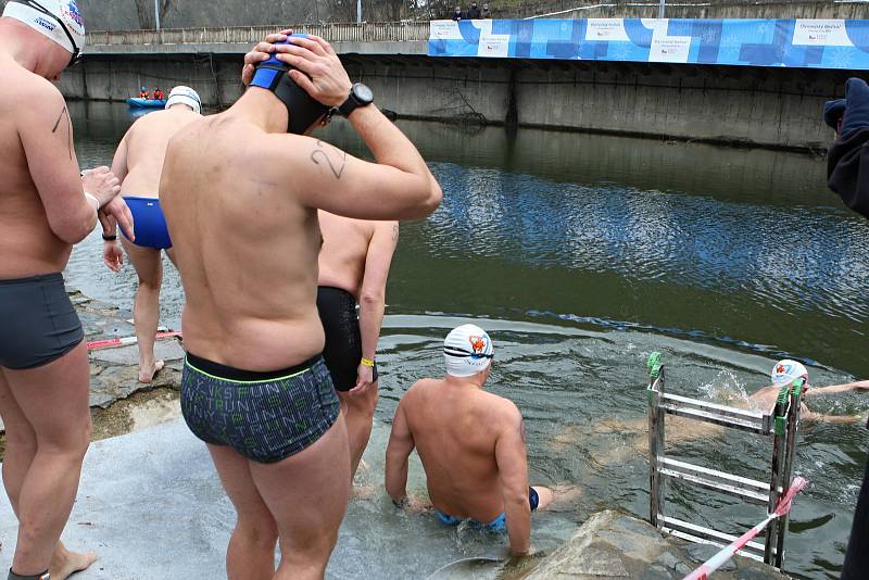 Desítky otužilých nadšenců se účastnily kryathlonu na Olympijském festivalu v Brně.