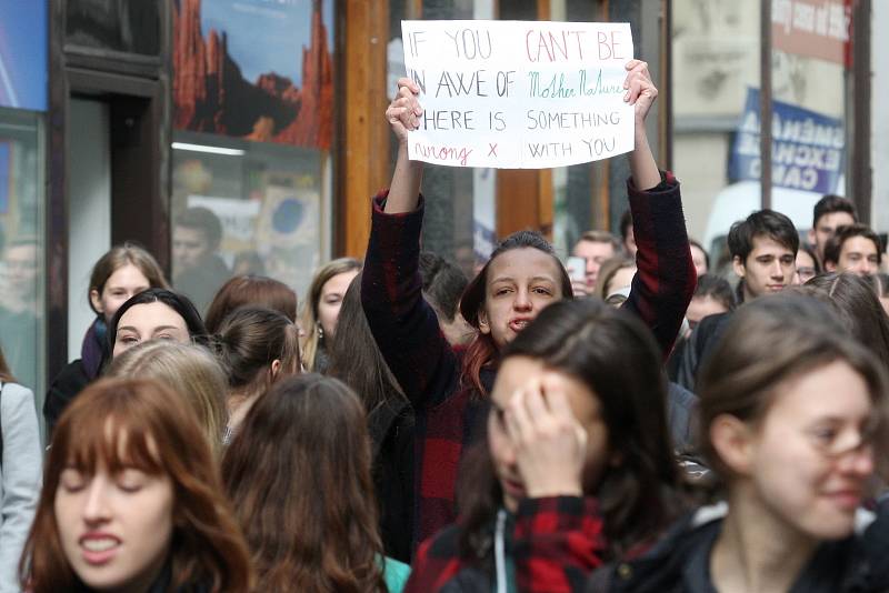 Stávka studentů za klima.