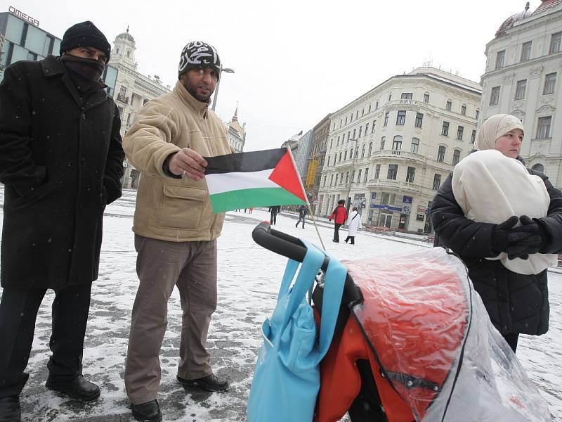 Protest proti izraelským útokům v pásmu Gazy.