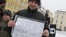 Protest proti izraelským útokům v pásmu Gazy.