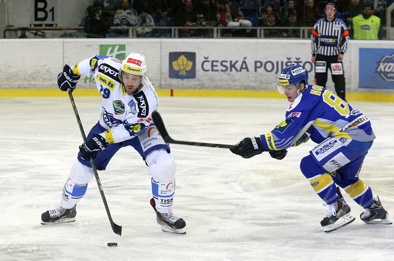 Brněnští hokejisté ve 45. extraligovém kole doma nestačili v derby na Zlín. Podlehli mu jednoznačně 0:4