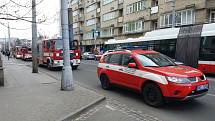 Požár vypukl krátce po osmé ráno ve sklepě administrativní budovy v Kotlářské ulici v Brně.