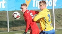 Fotbalisté Zbrojovky (v červeném) ani ve druhém utkání zimní Tipsport ligy nevyhráli. Po úvodní remíze 3:3 s olomouckým béčkem ve středu po poledni podlehli prvoligovému Zlínu 0:1.