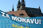 Den za Moravu: Centrem Brna prošel průvod lidí, kteří se hlásí k moravské národnosti.