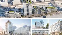 Marc Mimram Architecture & Associés (Paříž): Ústředí společnosti Vinci s přístupem do stanice příměstských vlaků Eole, Nanterre, Francie. Vizualizace.