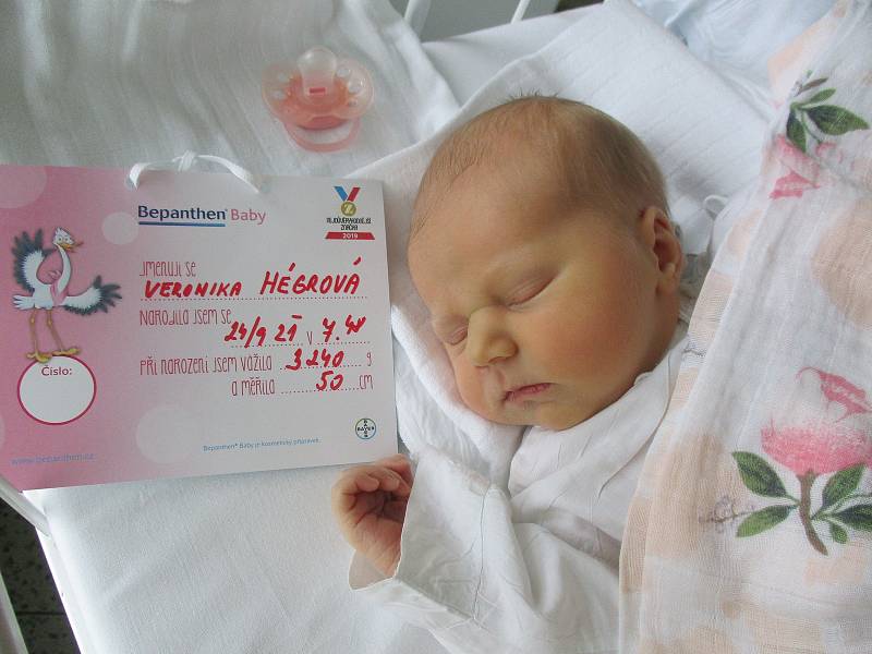 Veronika Hégrová, 24. 9. 2021, Moravský Žižkov, Nemocnice Břeclav, 3240 g, 50 cm