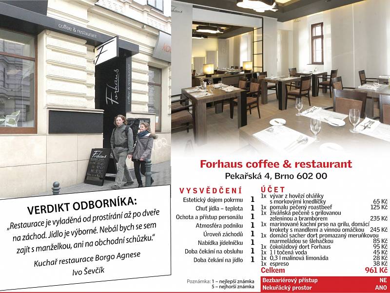 Od podlahy až do stropu je sladěná restaurace Forhaus. Totéž se dá říct o jejím jídelním lístku. Také proto se v ní nebojí ukázat kuchyni