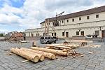 Při stavbě beranidla na brněnském Špilberku použili středověký jeřáb.