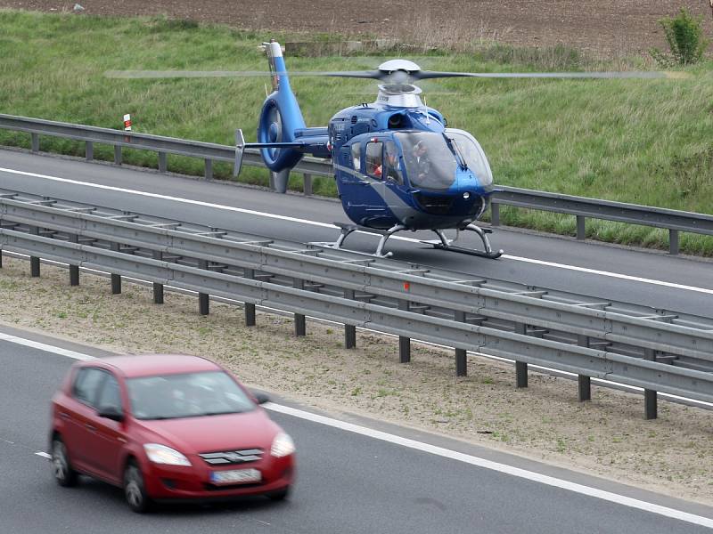 Hromadná nehoda kamionů na dálnici D1 u Brna ve směru na Vyškov. Měla tragické následky.