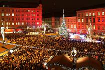 Slavnostní rozsvícení vánočního stromu na brněnském náměstí Svobody. Ilustrační foto.