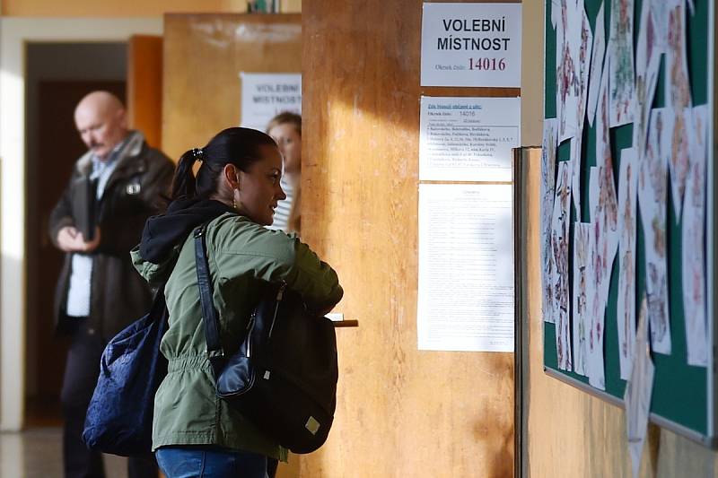Parlamentní volby 2017 na základní škole v Holzově ulici v Brně-Líšni.