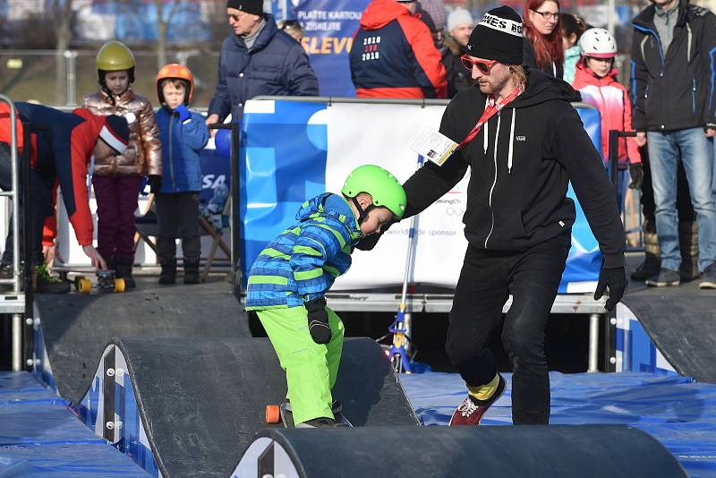 Olympijský festival v areálu brněnského výstaviště 19.2.2018. Na besedu s Deníkem dorazili krasobruslaři Kateřina Mrázová a Martin Šimeček.