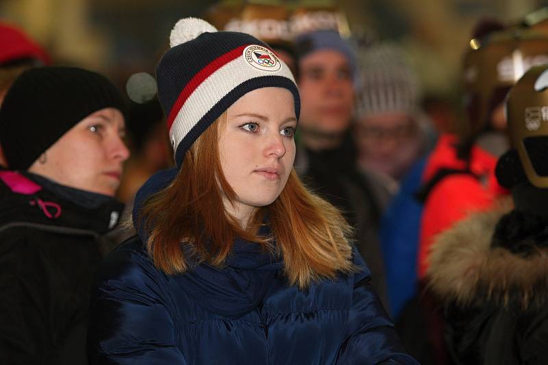 Fanoušci na Olympijském festivalu v Brně podporovali český hokejový tým všemi silami.