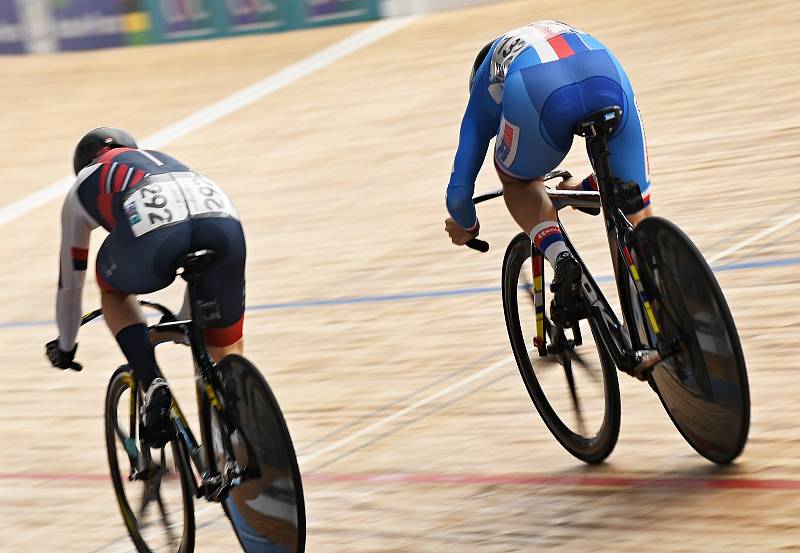 Poslední den světového šampionátu v dráhové cyklistice ve francouzském Roubaix. Na snímku Veronika Jaborníková.