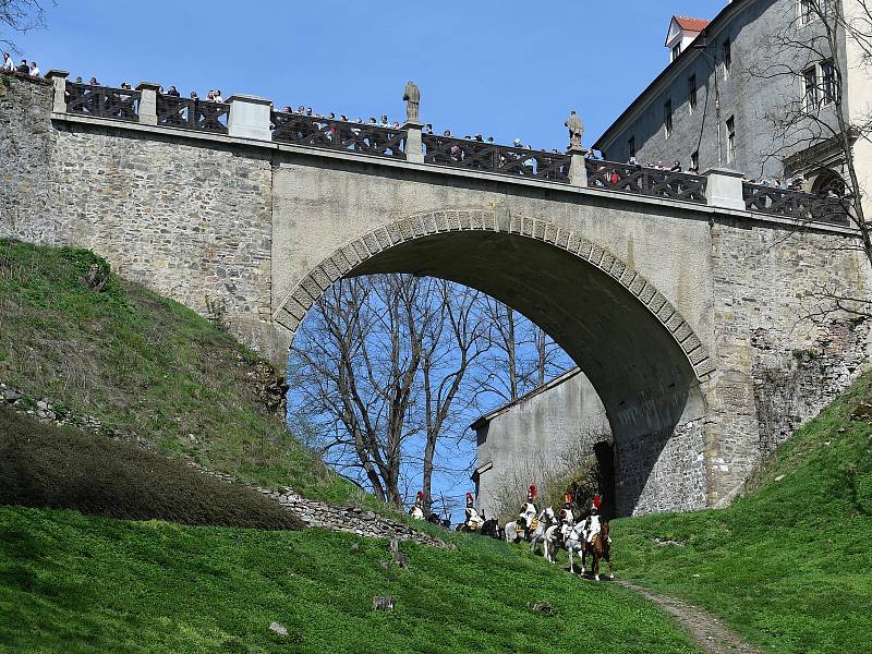 Bitva napoleonských armád o hrad Veveří.