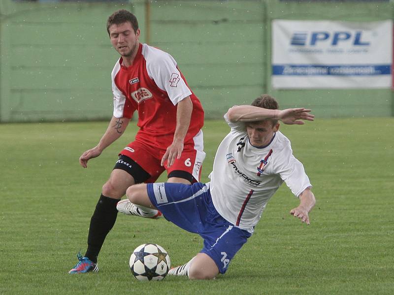 Fotbalisté brněnské Líšně v utkání s Pelhřimovem.