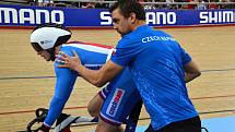 Trenér dráhových cyklistů Dukly Brno Petr Klimeš na mistrovství světa v Londýně.