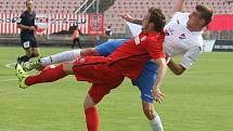 Fotbalisté Zbrojovky Brno (v červeném) porazili Baník Ostrava 2:1.