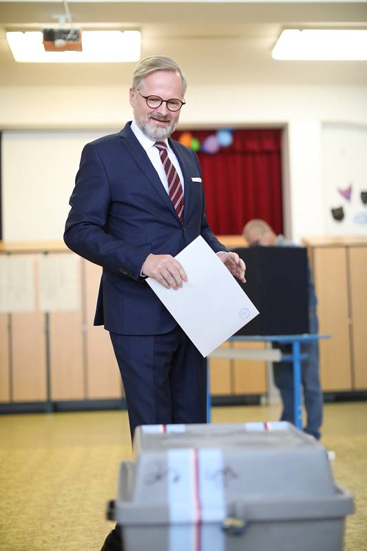 Volby v Brně - odvolil i premiér Petr Fiala.