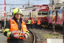 Brno 5.3.2019 - srážka vlaků na hlavním nádraží v Brně.