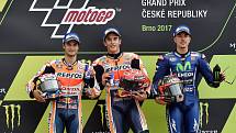 Monster Energy Grand Prix České republiky 2017, Moto GP - zleva Dani Pedrosa, Marc Márquez a Maverick Viňales.