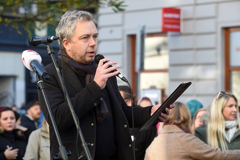 Demonstrace proti Andreji Babišovi v Brně.