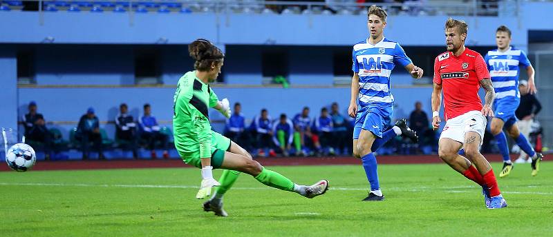 Brněnští fotbalisté (v červeném) deklasovali Ústí nad Labem 6:1.