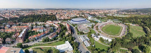 Vizualizace plánovaného nového hokejového stadionu za Lužánkami.