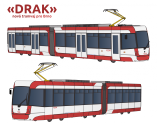 Ulicemi Brna se budou prohánět bílo-červení Draci. Veřejnost vybrala jméno a design nových tramvají.