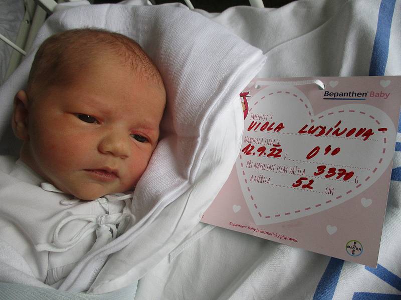 Viola Ludínová, 12. 9. 2022, Němčičky, Nemocnice Břeclav, 52 cm, 3370 g